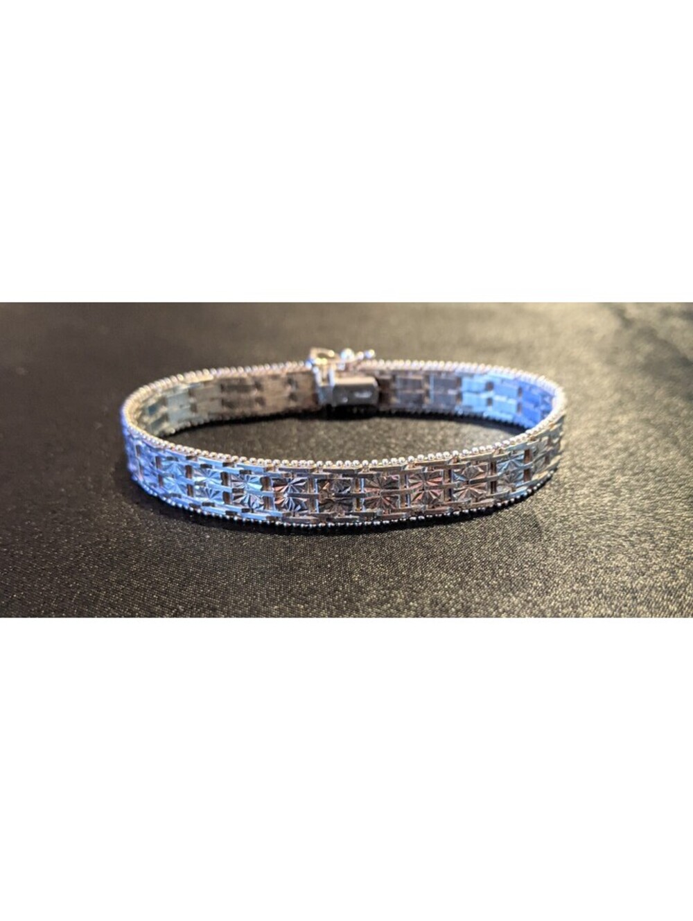 Unique Vtg Milor 925 Italian Sterling Silver Woven Mesh Bracelet 7.25” Art Deco